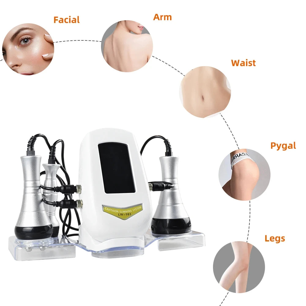 3 in 1 40k Ultrasonic cavitation for fat loss, slimming, skin rejuvenation, firming and tightening