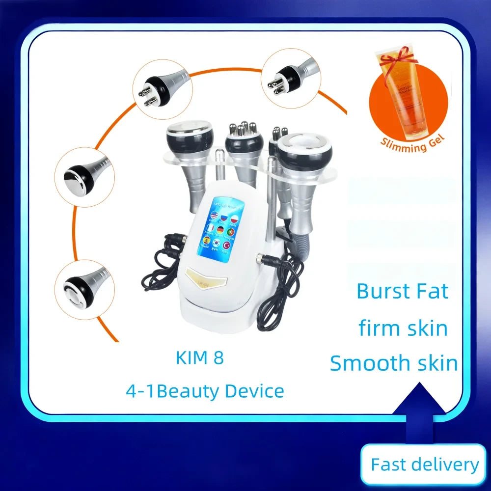 4IN1 40k Cavitation Body Slimming Machine Skin Tighten Face Lifting Vacuum Suction